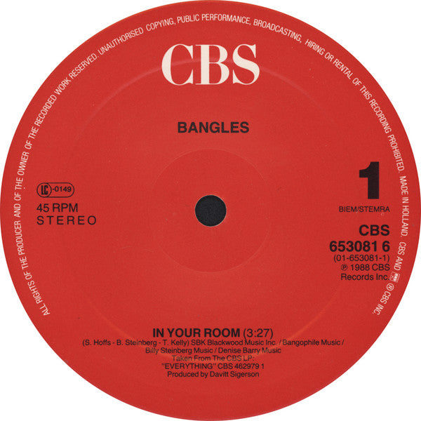 Bangles – In Your Room (VG+) BOX36