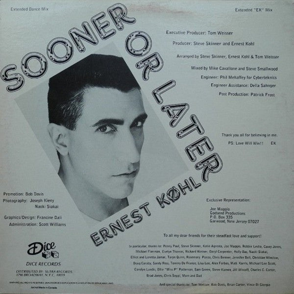 Ernest Køhl* – Sooner Or Later (Extended Dance Mix) (VG+) BOXE1