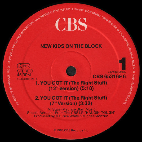 New Kids On The Block – You Got It (The Right Stuff) (NM, FUNDA EX) BOX23