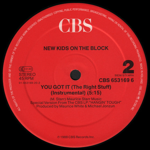 New Kids On The Block – You Got It (The Right Stuff) (NM, FUNDA EX) BOX23