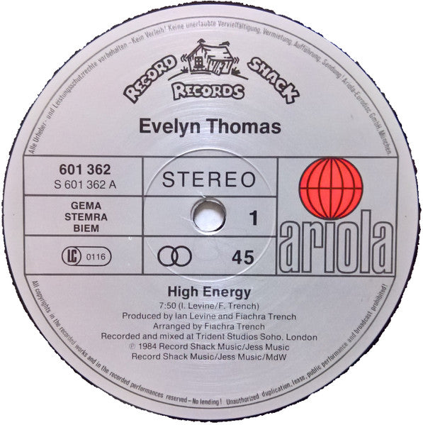 Evelyn Thomas – High Energy (VG+) Box29