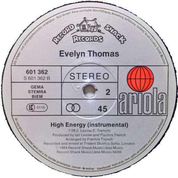 Evelyn Thomas – High Energy (VG+) Box29