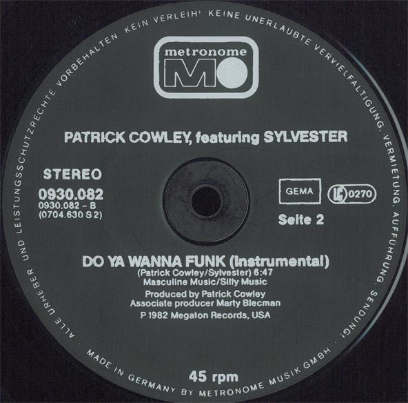 Patrick Cowley , Featuring Sylvester – Do Ya Wanna Funk (VG+) BOX24