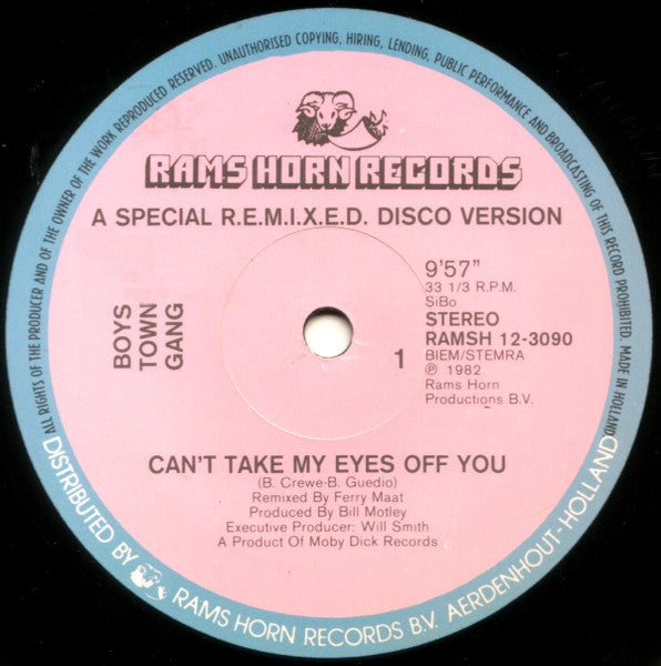 Boys Town Gang – Can't Take My Eyes Off You (NM, FUNDA VG+) BOX21