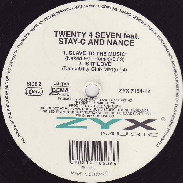 Twenty 4 Seven Featuring Stay-C And Nance – Is It Love (NM, FUNDA GENÉRICA) BOX17