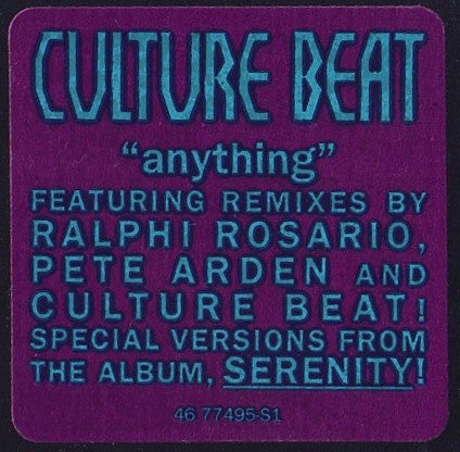 Culture Beat – Anything (MINT, NUEVO, FUNDA NM) BOX16
