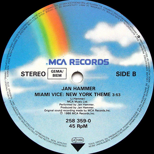 Jan Hammer – Crockett's Theme (Extended 12" Mix) (EX, FUNDA VG+) BOX22