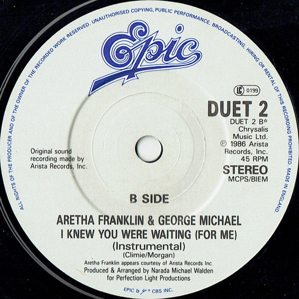 Aretha Franklin & George Michael – I Knew You Were Waiting (For Me) (VG+) BOX3