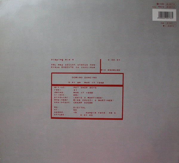 Pet Shop Boys – Domino Dancing (NM) BOX25