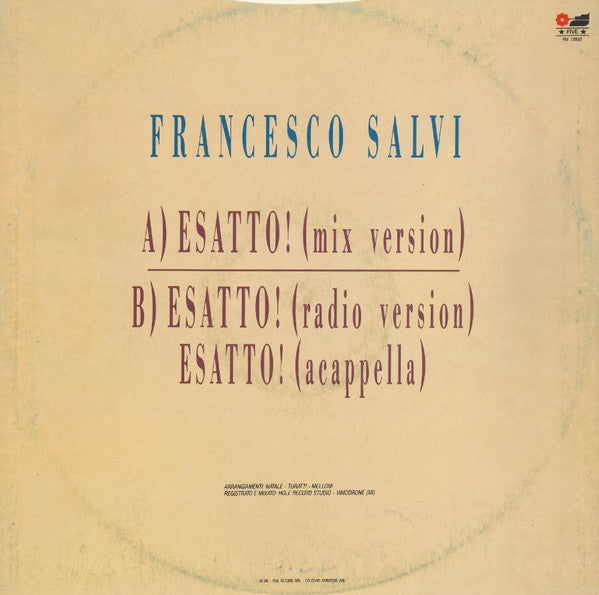 Francesco Salvi – Esatto! (Mix Version) (NM, FUNDA VG+ RINGWEAR) BOX27
