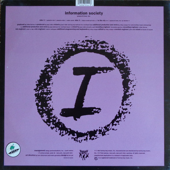 Information Society – Peace & Love, Inc. (VG+) BOX9