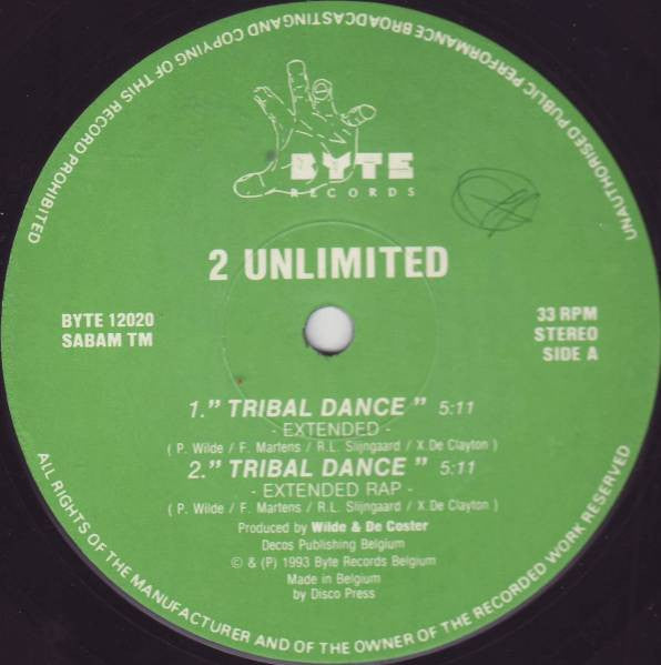 2 Unlimited – Tribal Dance (VG+) BOX12