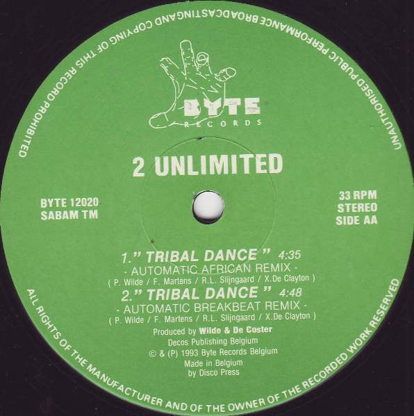 2 Unlimited – Tribal Dance (VG+) BOX12
