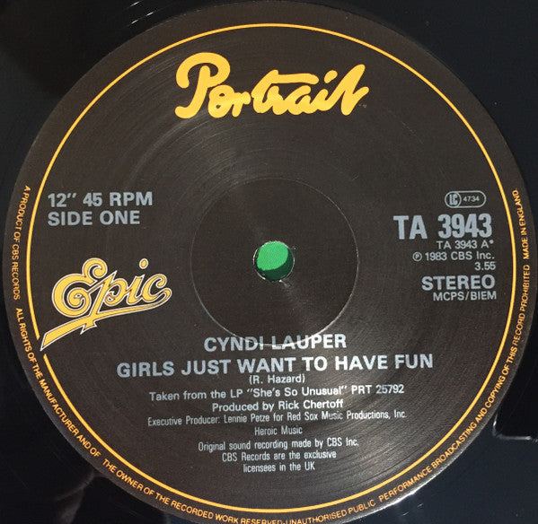 Cyndi Lauper – Girls Just Want To Have Fun (NM, FUNDA VG+) BOX16