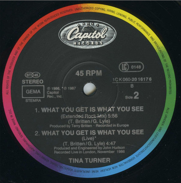 Tina Turner – What You Get Is What You See (VG+) BOX16
