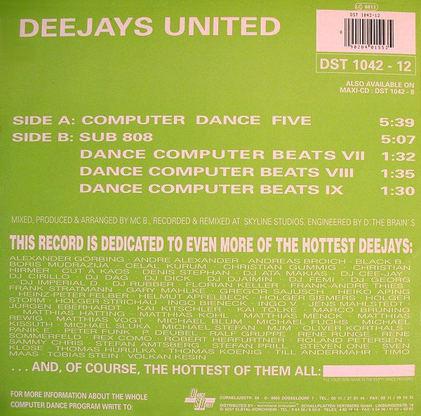 Deejays United – Computer Dance Five (ESTADO NM, FUNDA VG+ CON ESCRITURA LAPIZ) BOX14