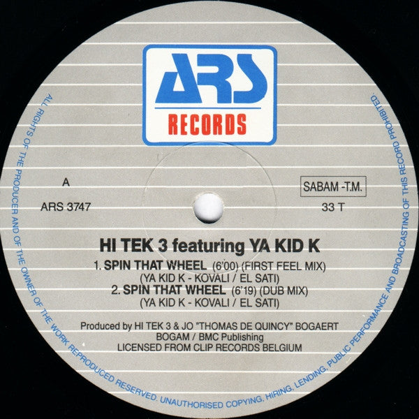 Hi Tek 3 Featuring Ya Kid K – Spin That Wheel (NM) BOX16