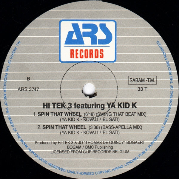 Hi Tek 3 Featuring Ya Kid K – Spin That Wheel (NM) BOX16