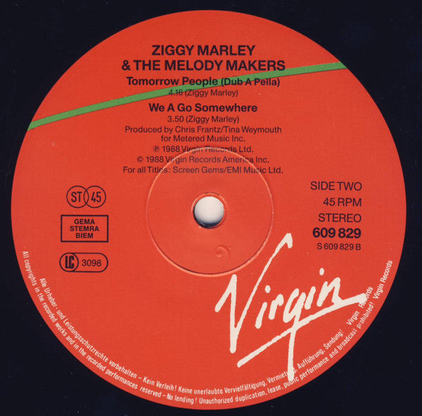 Ziggy Marley And The Melody Makers – Tomorrow People (VG+) BOX4