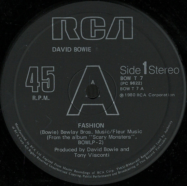 David Bowie – Fashion (NM, FUNDA VG+) BOX6