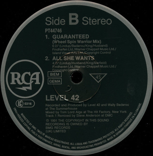 Level 42 – Guaranteed (VG+) BOX18