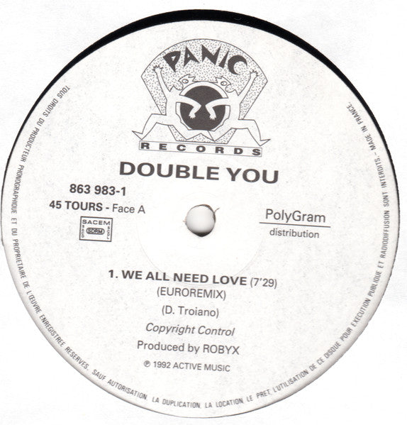 Double You ‎– We All Need Love (Remix) (VG+) BOX16