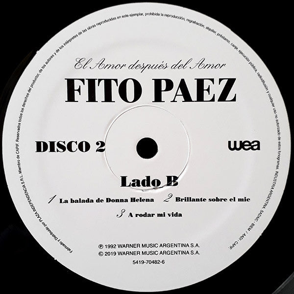 Fito Páez – El Amor Después Del Amor / DISCO DOBLE (NUEVO, SELLADO) BOXV2