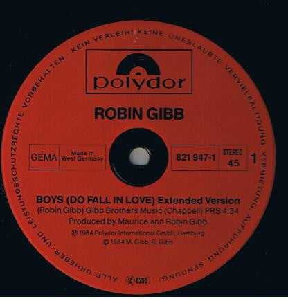 Robin Gibb – Boys (Do Fall In Love) (NM) BOX5