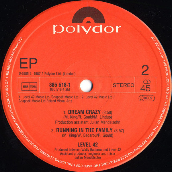 Level 42 – Running In The Family (NM, FUNDA VG+) BOX18