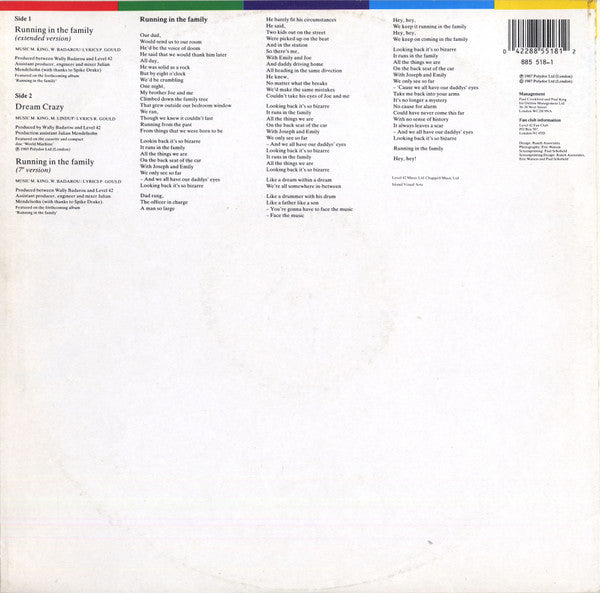 Level 42 – Running In The Family (VG+) BOX26