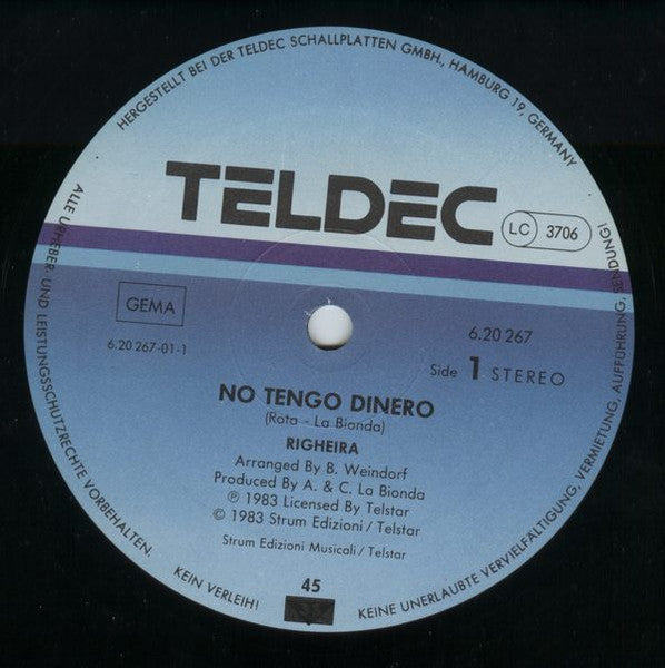 Righeira – No Tengo Dinero (VG+) BOX11