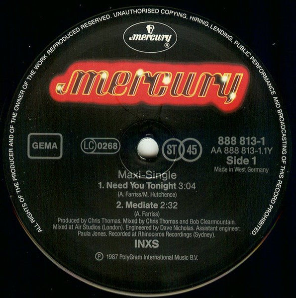 INXS – Need You Tonight / Mediate (VG+) BOX26