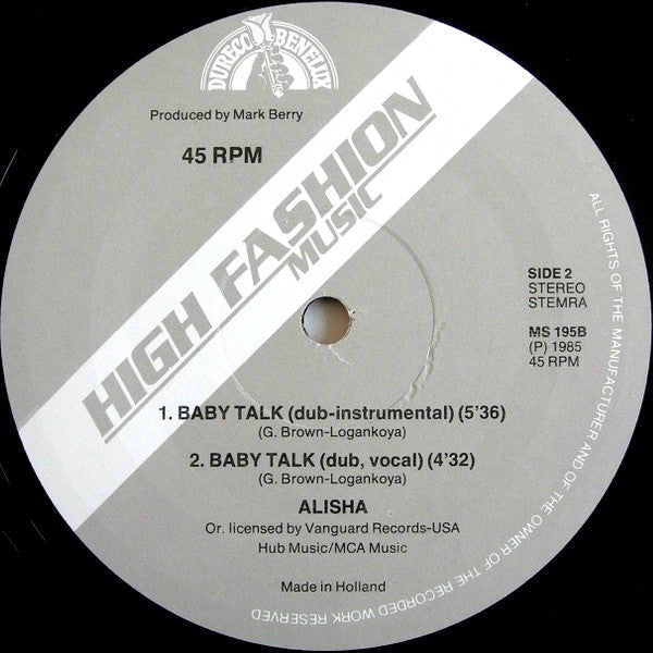 Alisha – Baby Talk (VG+ Marcas superficiales no afectan el sonido) BOX14