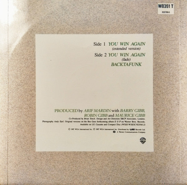 Bee Gees – You Win Again (NM) BOX15