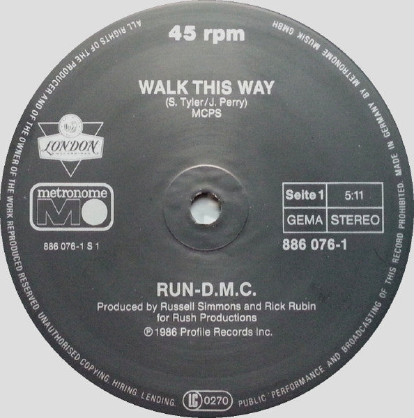 Run DMC – Walk This Way (NM, FUNDA VG+) BOX8