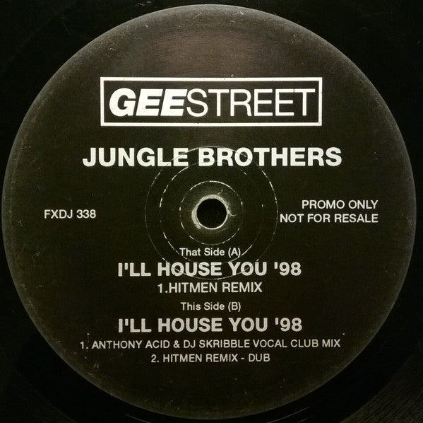 Jungle Brothers – I'll House You '98 (EX,PEQUEÑO STICKER EN FUNDA VG+ Y GALLETA) BOX33
