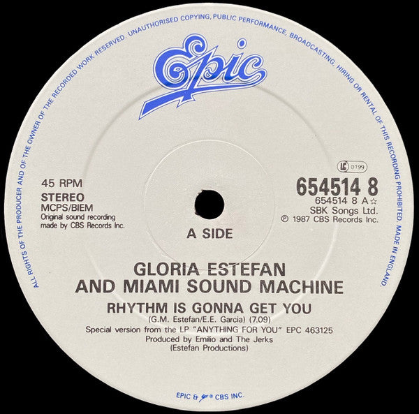 Gloria Estefan And Miami Sound Machine – Rhythm Is Gonna Get You (VG+) BOX26