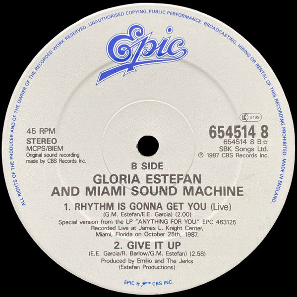 Gloria Estefan And Miami Sound Machine – Rhythm Is Gonna Get You (VG+) BOX26