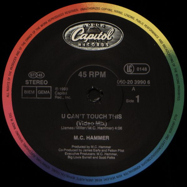MC Hammer – U Can't Touch This (Remix) (NM) BOX33
