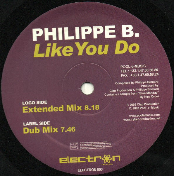 Philippe B. – Like You Do (NM, FUNDA VG+) BOX2