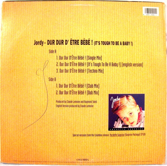 Jordy – Dur Dur D'Être Bébé! (NM, FUNDA VG+ CON PEGATINA 124 BPM) BOX18