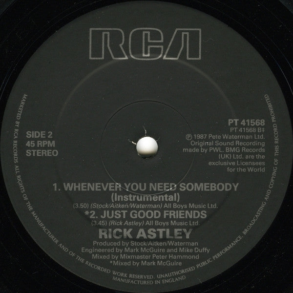 Rick Astley – Whenever You Need Somebody (EX) BOX7