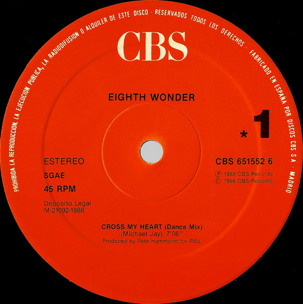 Eighth Wonder – Cross My Heart (Dance Mix) (NM) BOX11