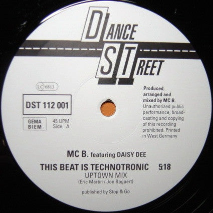 MC B. Featuring Daisy Dee – This Beat Is Technotronic (NM) BOX36