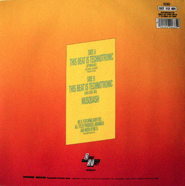 MC B. Featuring Daisy Dee – This Beat Is Technotronic (NM) BOX36