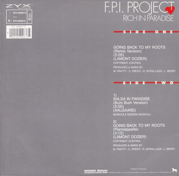 F.P.I. Project – Rich In Paradise "Going Back To My Roots" (Remix) (NM) BOX20