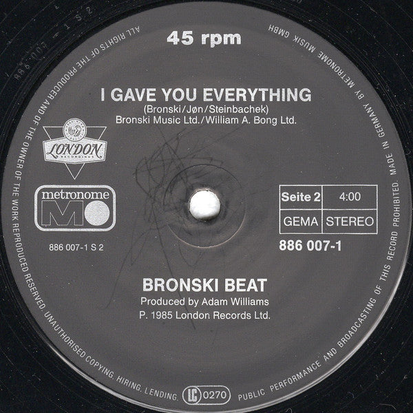 Bronski Beat – Hit That Perfect Beat (NM, FUNDA VG+) BOX27