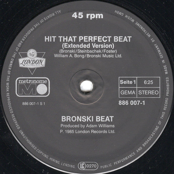 Bronski Beat – Hit That Perfect Beat (NM, FUNDA VG+) BOX27
