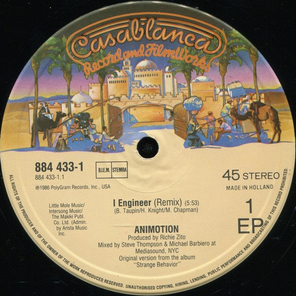 Animotion – I Engineer (Remix) INCLUYE: Obsession (Remix) (NM) BOX12