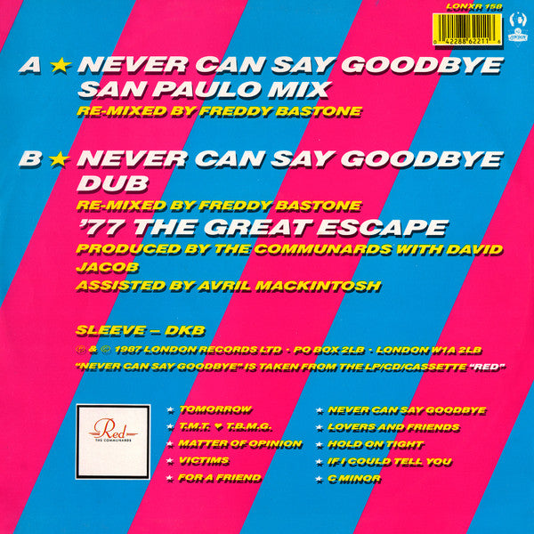 The Communards – Never Can Say Goodbye (Remix) (NM) BOX15